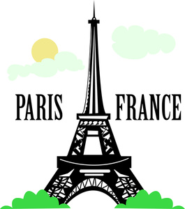 Paris Clipart Image The Eiffel Tower In Paris France With The Text