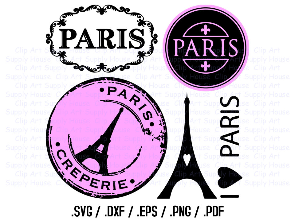 Paris Clipart, Paris SVG Files, I Love Paris Clipart, Parisian Silhouette Files, Paris Cricut, Paris Silhouette File, French SVG - CA212