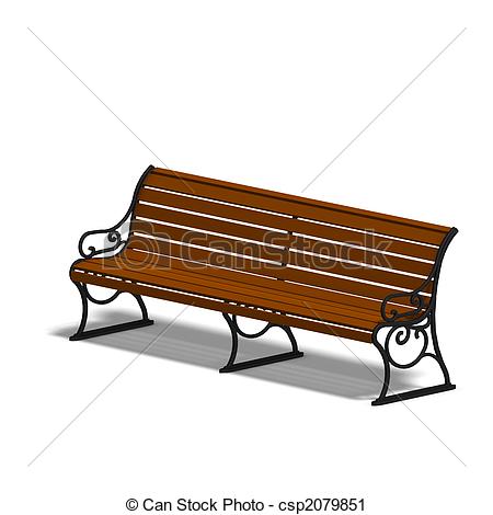 ... park bench - wooden park bench. 3D render with clipping path... park bench Clipartby ...