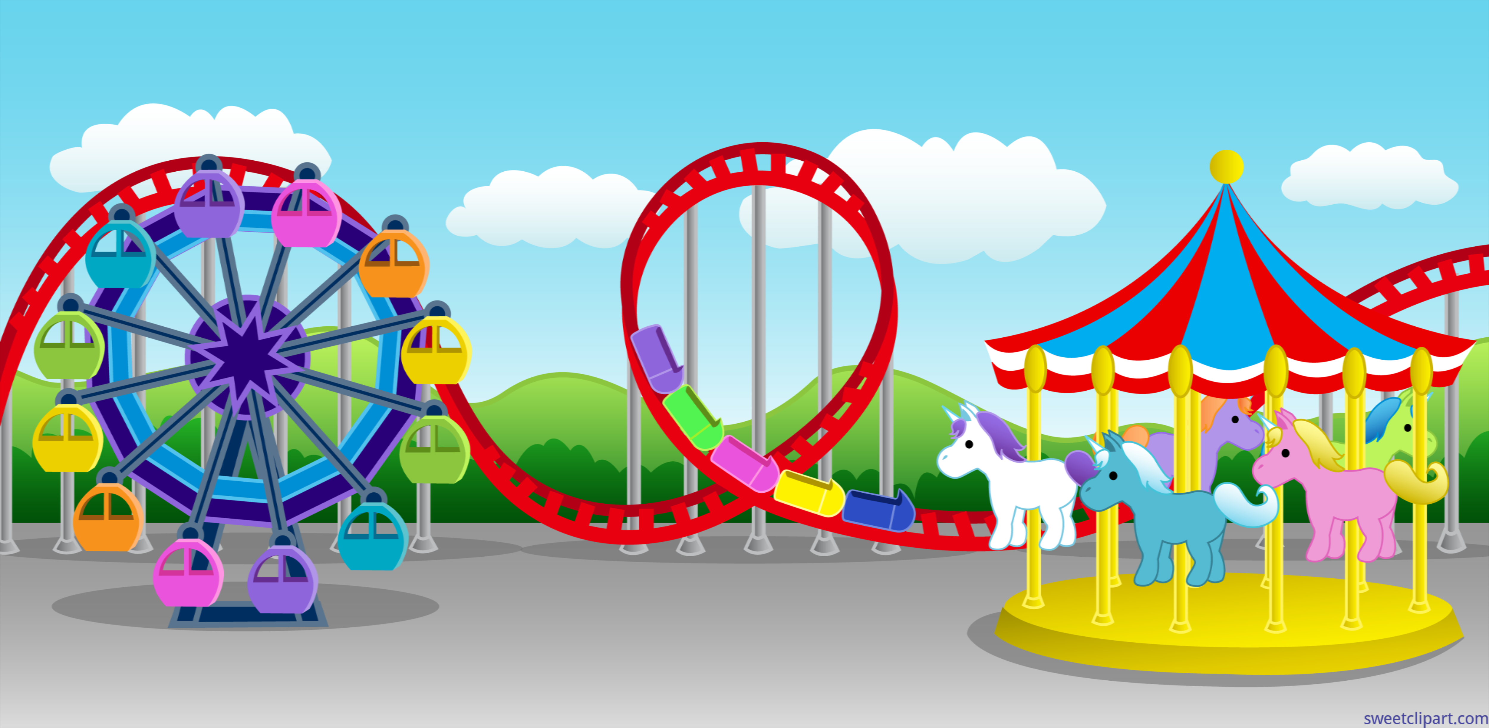 Carnival Amusement Park Setti - Park Clipart