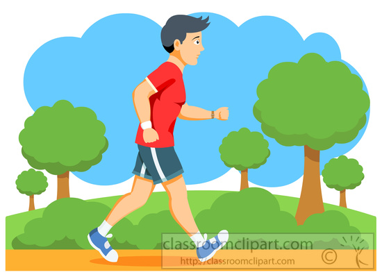 man-jogging-in-the-park-clipa - Park Clipart
