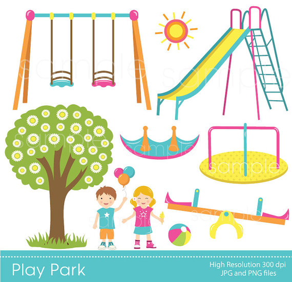 Play Park Clipart, Playground Clipart, Swings Ride Clp art, only FOR  PERSONAL USE