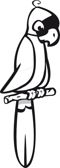 parrot clipart black and white