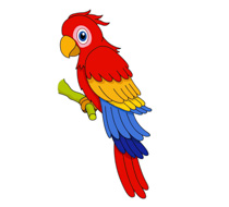 Parrot Green With Red Beak Cl - Parrot Clipart