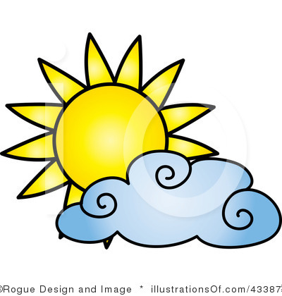 Partly Cloudy Clipart Black . - Partly Cloudy Clipart