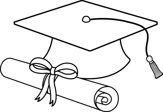 Party Clip Art Black And Whit - Graduation Hats Clip Art