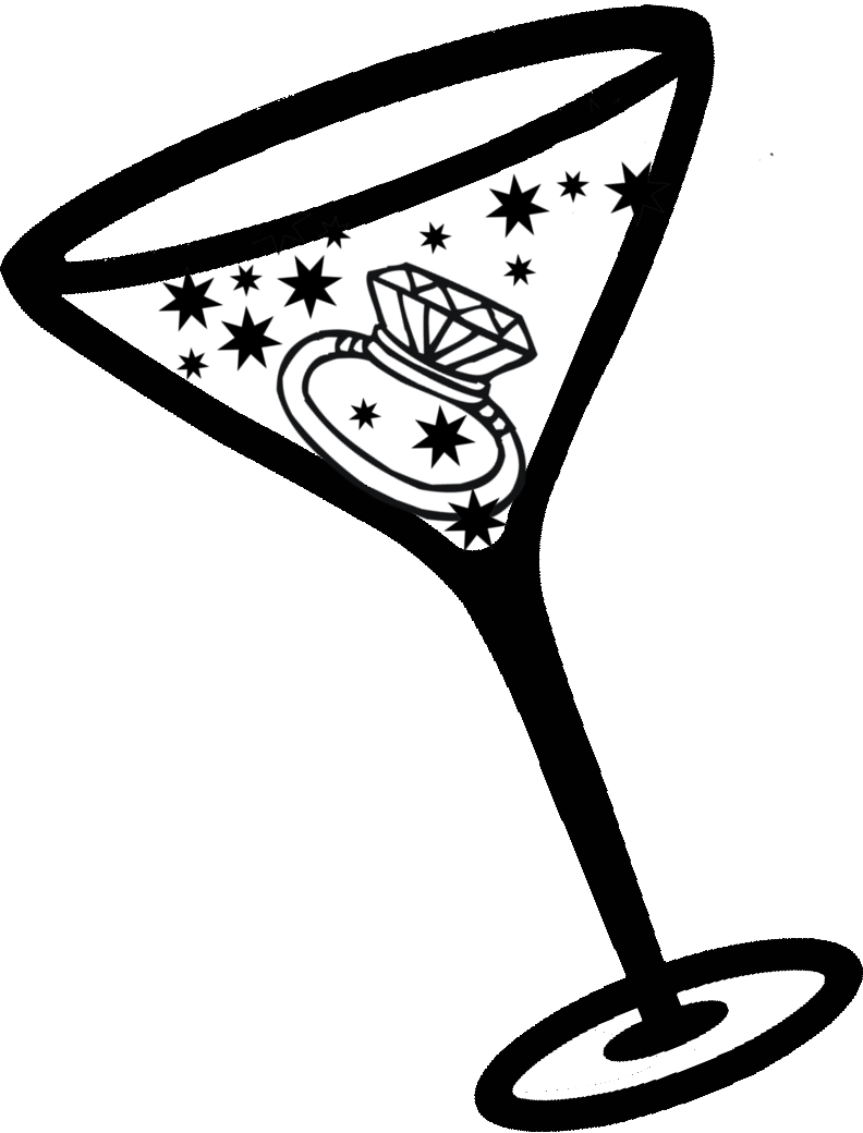 Party Wedding Koozies Diamond - Clipart Martini Glass