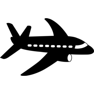 Passenger Airplane Silhouette .