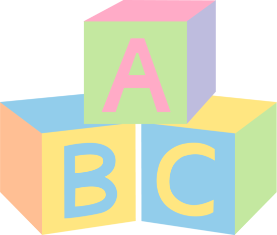 Pastel ABC Baby Blocks - Free - Abc Blocks Clip Art