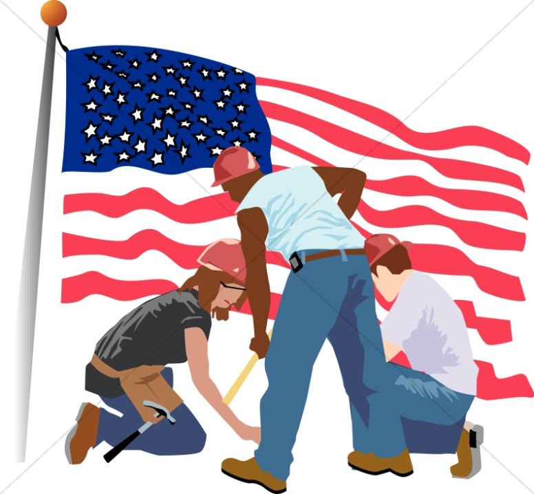 Patriotic Construction and Cl - Clipart Labor Day
