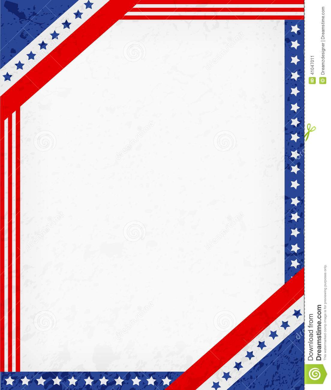 Patriotic Star Border Clip Ar - Flag Border Clip Art
