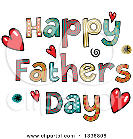 Patterned Sketched Happy Fathers Day Text With Hearts And Spirals by Prawny