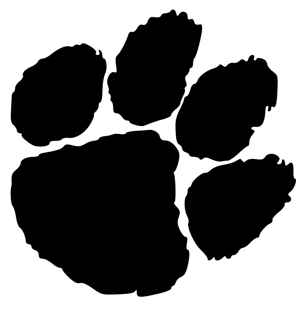 Paw Prints Clipart. Clemson Tiger Paw Logo