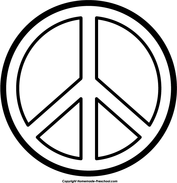 Peace sign clipart black and white free