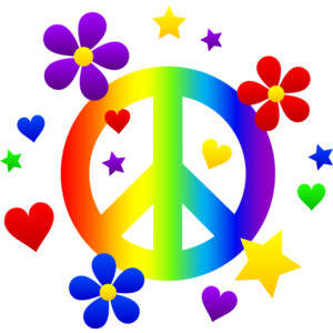 Peace Signs Clip Art. Peace Sign With Flowers Hearts .