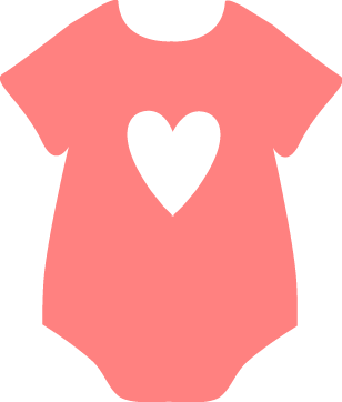 Peach Heart Onesie - Baby Clothes Clipart