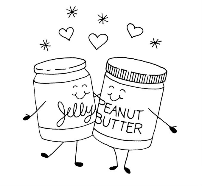... Peanut butter and jelly jars coloring pages ...