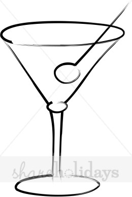 Pink Martini Glass Clipart - 