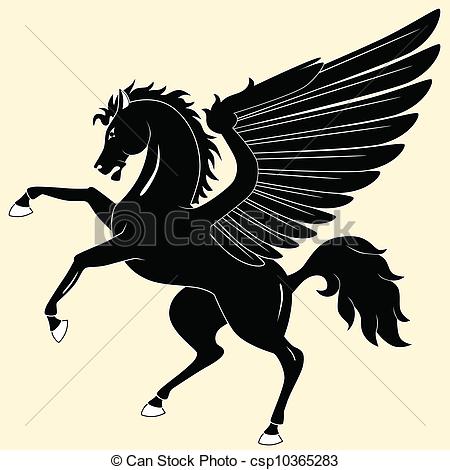 ... Pegasus - Silhouette of black Pegasus