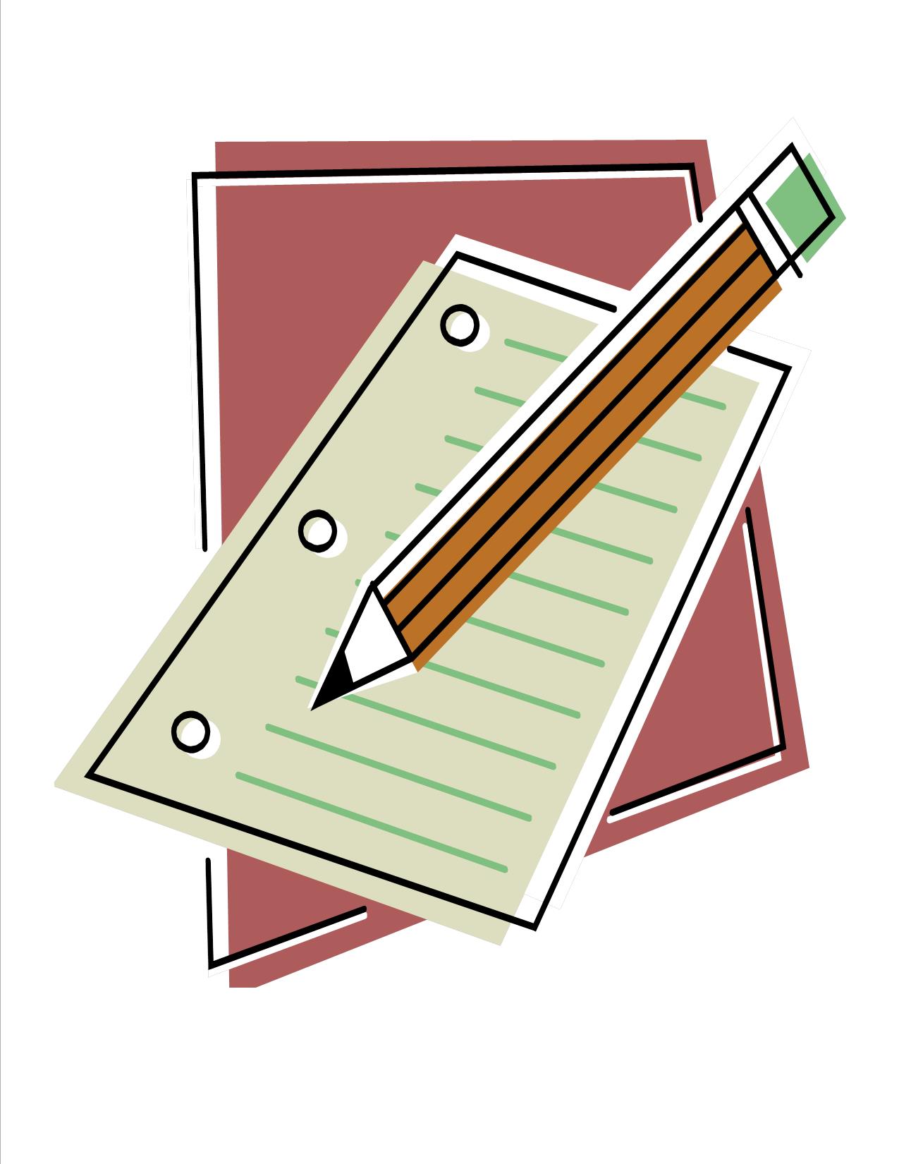 pen and paper clipart