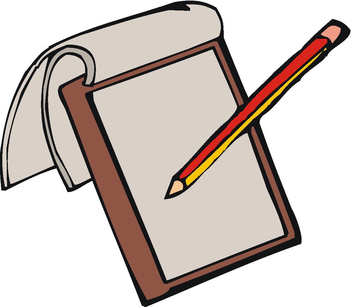 Pencil And Paper Writing . - Pen And Paper Clip Art