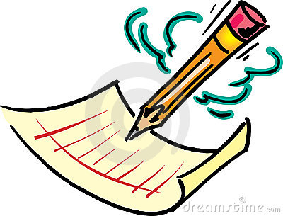 Pencil Image Writing On A Piece Of Paper To Complete Clipart