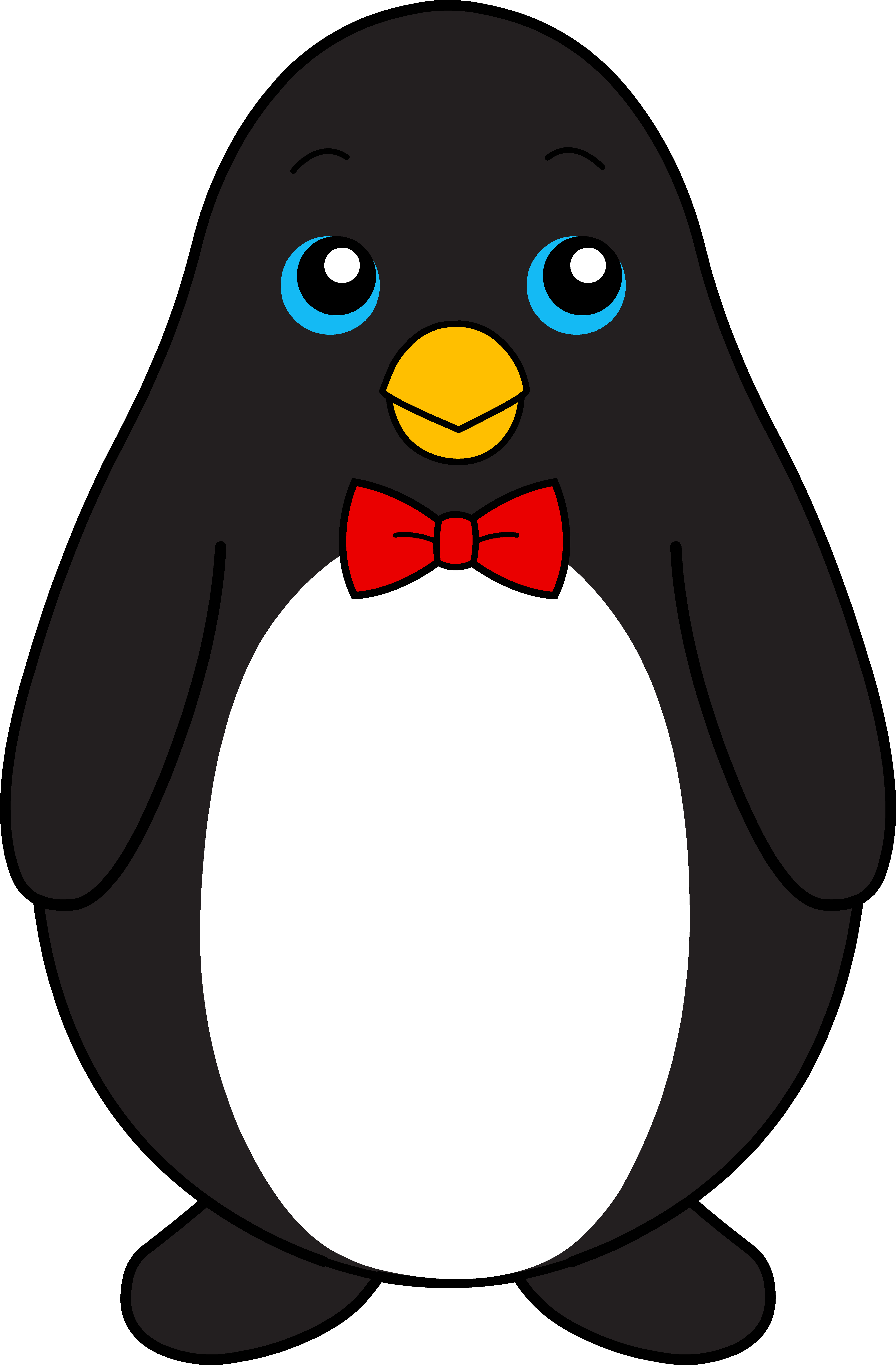 penguin clipart black and whi - Cute Penguin Clipart