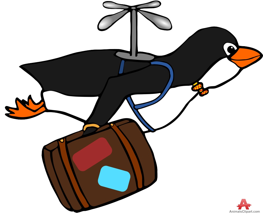 Penguin fly and travel clipart free clipart design download