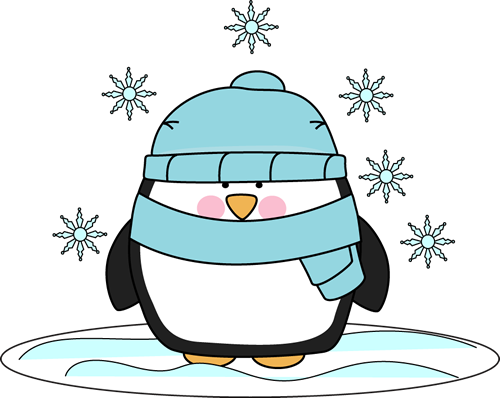 Penguin in the Snow - Clipart Winter