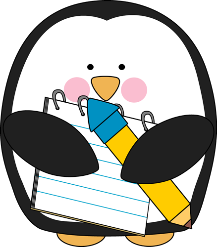 Penguin with a Notepad and Pencil