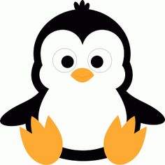penguin clipart black and whi