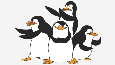 The penguins (left to right):