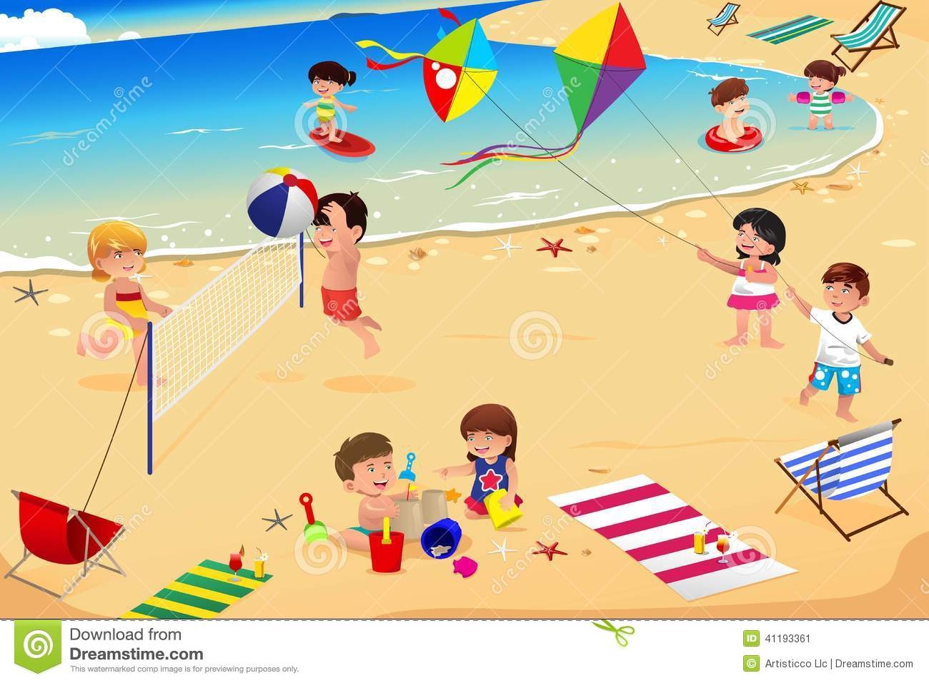 People At The Beach Clipart