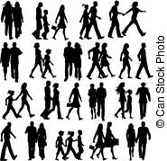 ... People walking - Large collection of silhouettes of people.