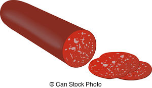 ... Pepperoni salami sliced illustration - Pepperoni salami.