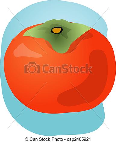 Persimmon Fruit Illustration - Persimmon Clipart