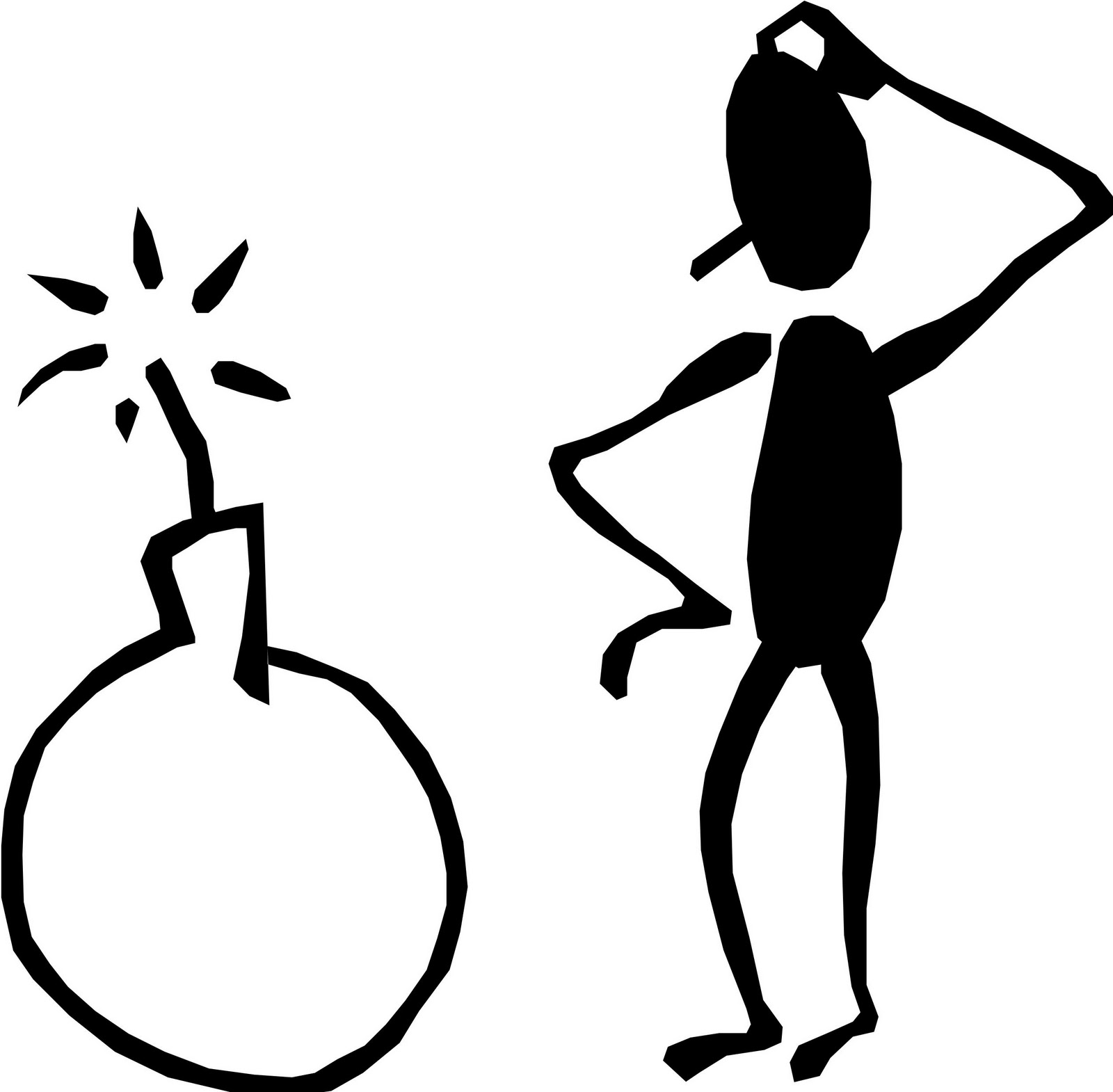 Person thinking stick man . - Thinking Person Clip Art