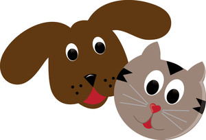 Dog and cat together clipart