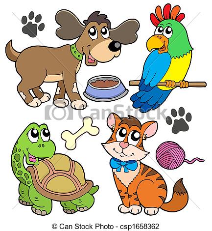 ... Pet collection - isolated illustration. Pet collection Clip Artby ...