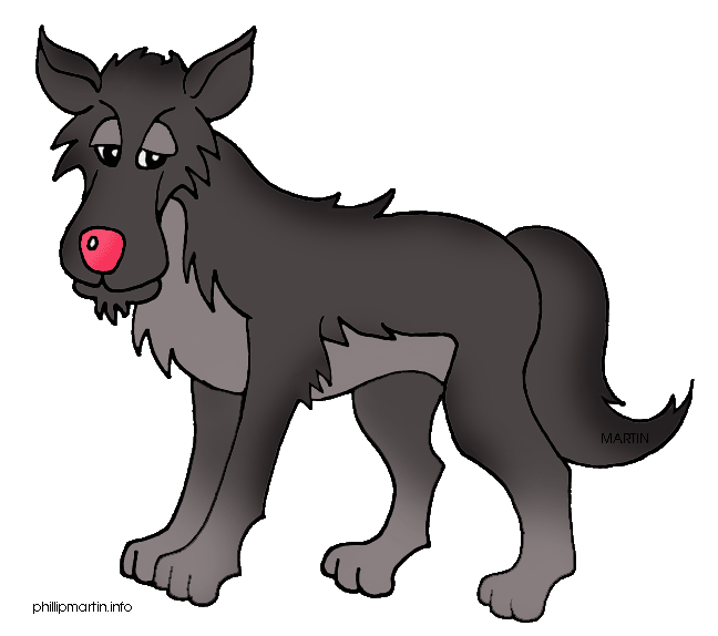 gray wolf standing clipart. S