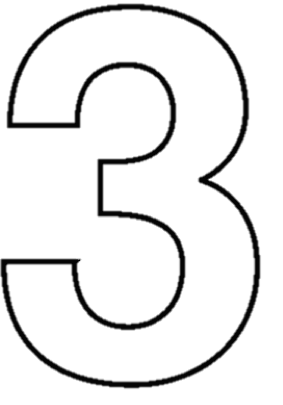 Number 3 White Signs Symbol .