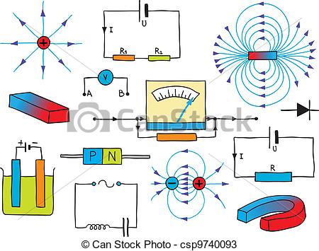 ... Physics - Electricity and Magnetism Phenomena - Illustration.