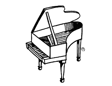 piano clipart black and white