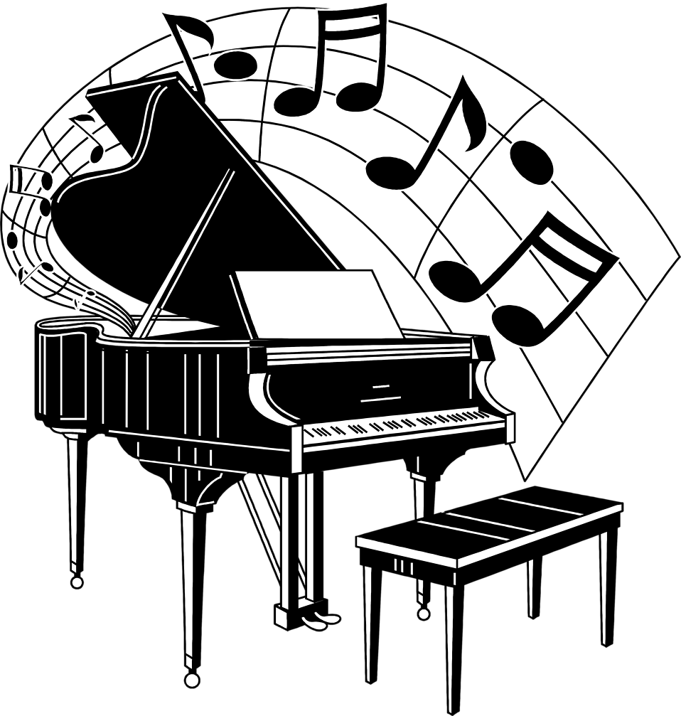 Dogs Playing Piano Clip Art