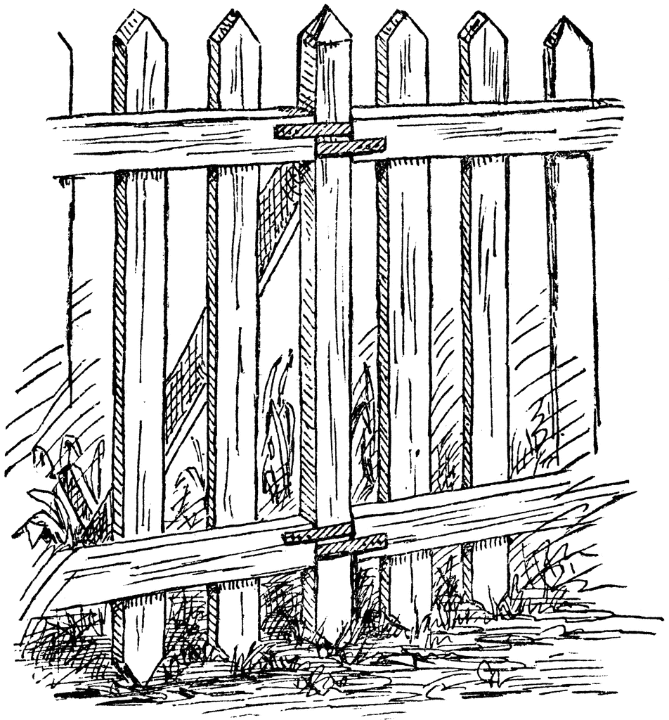 Picket Fence Garden Border |  - Picket Fence Clipart