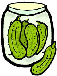 Pickle Jar Cartoon Clipart #1