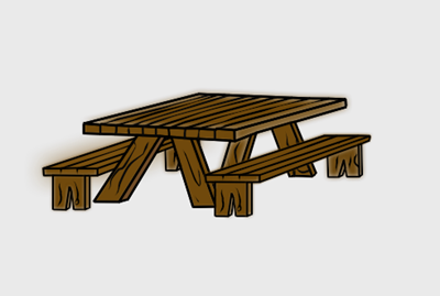 Picnic Table vector art .