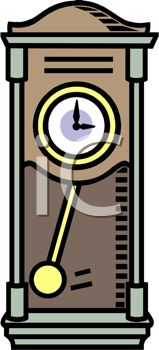Picture of a Grandfather Clock In a Vector Clip Art Illustration - Royalty Free Clipart Illustration