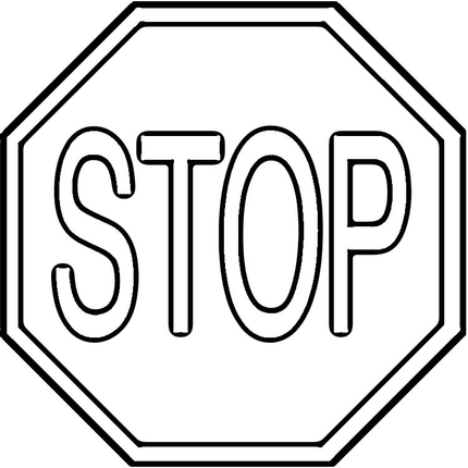 Picture of a stop sign in . - Stop Sign Clip Art Black And White