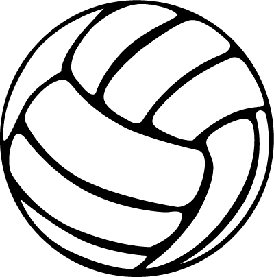 picture of a volleyball black - Volleyball Clip Art